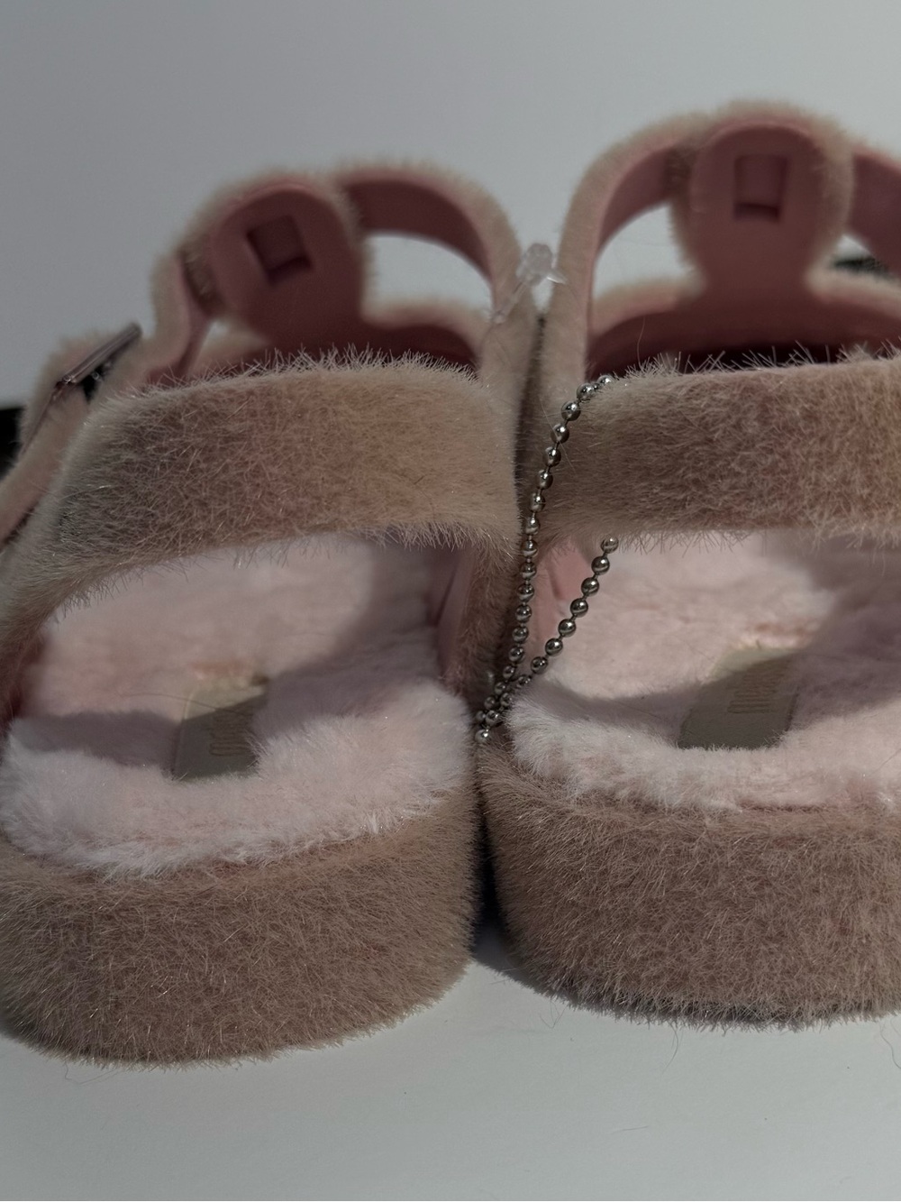 NWOT Melissa Anthropologie Possession Warm Pink Fuzzy Sandals - Picture 9 of 15